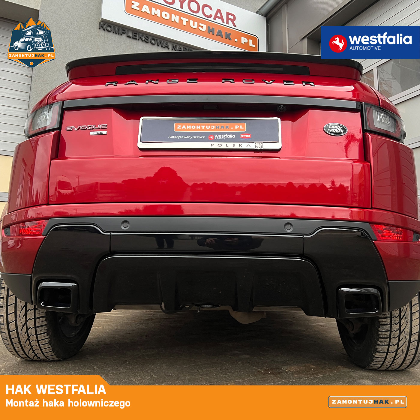 Range Rover Evoque przed lub po montażu haka Westfalia